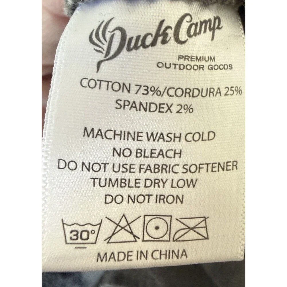 Duck Camp Cordura Fabric Gray Slant Pocket Men’s Pants Size 34R